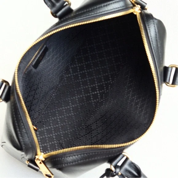 GUCCI Borsetto Boston Bag with Gold Hardware Leather Shoulder Bag - Picture 3 of 6